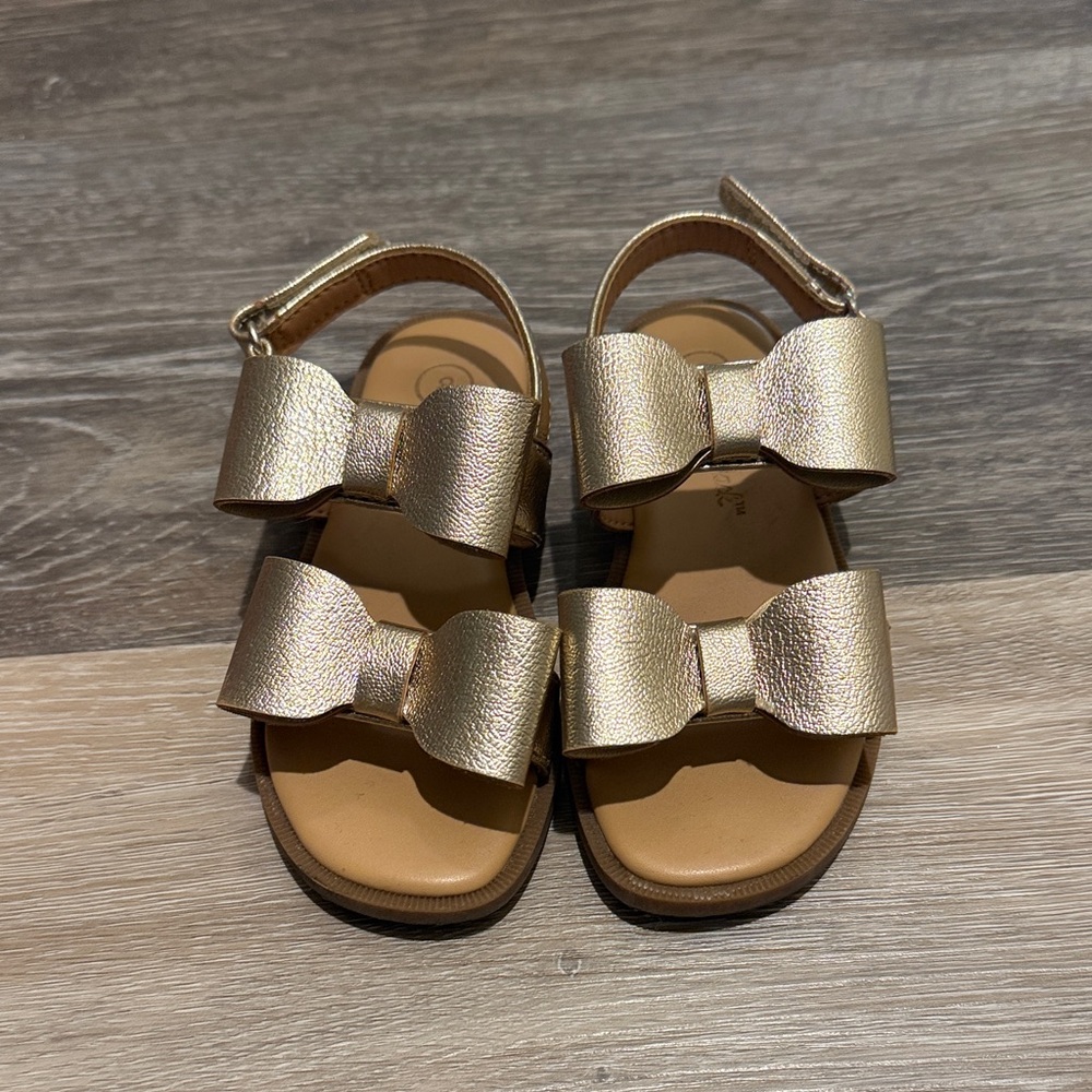 Cat & Jack Metallic Gold Kids Sandals with Bows